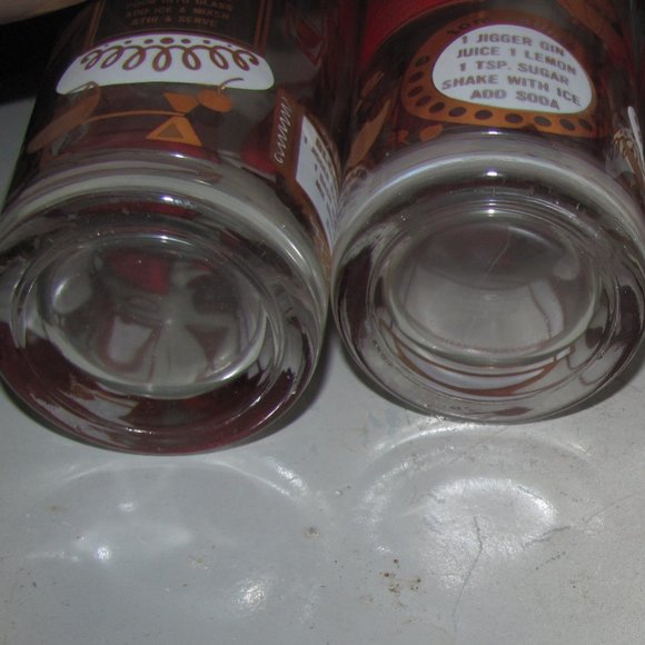 Vintage Jeannette Mid Century Modern Cocktail Bar Set 4 Glasses & Ice Bucket MCM - Picture 5 of 11